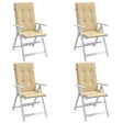 Vidaxl stoelkussens 4 st hoge rug 120x50x4 cm stof gemêleerd beige