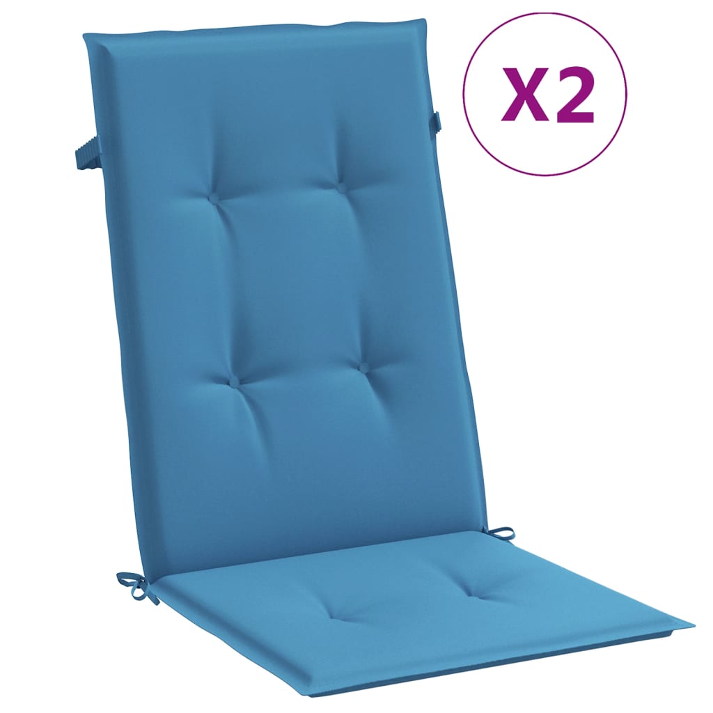 Vidaxl Chair cushions 2 st high back 120x50x4 cm fabric mixed blue