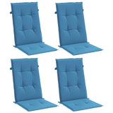 Cuscini da sedia Vidaxl 4 St High Back 120x50x4 Cm Miscelato blu miscelato