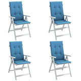 Cuscini da sedia Vidaxl 4 St High Back 120x50x4 Cm Miscelato blu miscelato