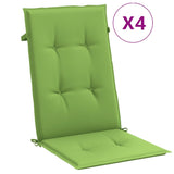 Coussins de chaise Vidaxl 4 ST High arrière 120x50x4 cm Tissu vert mélangé