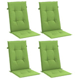 Cojines de silla Vidaxl 4 st alto en la parte posterior 120x50x4 cm de tela mixta verde