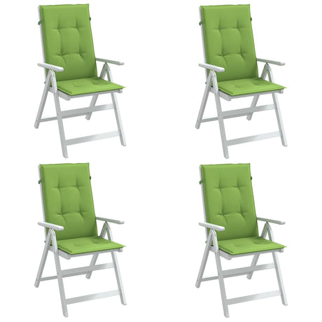 Vidaxl stoelkussens 4 st hoge rug 120x50x4 cm stof gemêleerd groen