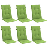 Cojines de silla Vidaxl 6 st alto trasero 120x50x4 cm de tela mixta verde