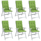 Coussins de chaise vidaxl 6 st arrière haut 120x50x4 cm tissu vert mélangé