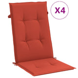 Coussins de chaise vidaxl 4 st arrière haut 120x50x4 cm tissu rouge mélangé