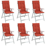 Cuscini da sedia Vidaxl 6 St High Back 120x50x4 cm in tessuto misto rosso