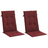 Cojines de silla de Vidaxl 2 st alto en la parte posterior 120x50x4 cm de tela mixta rojo