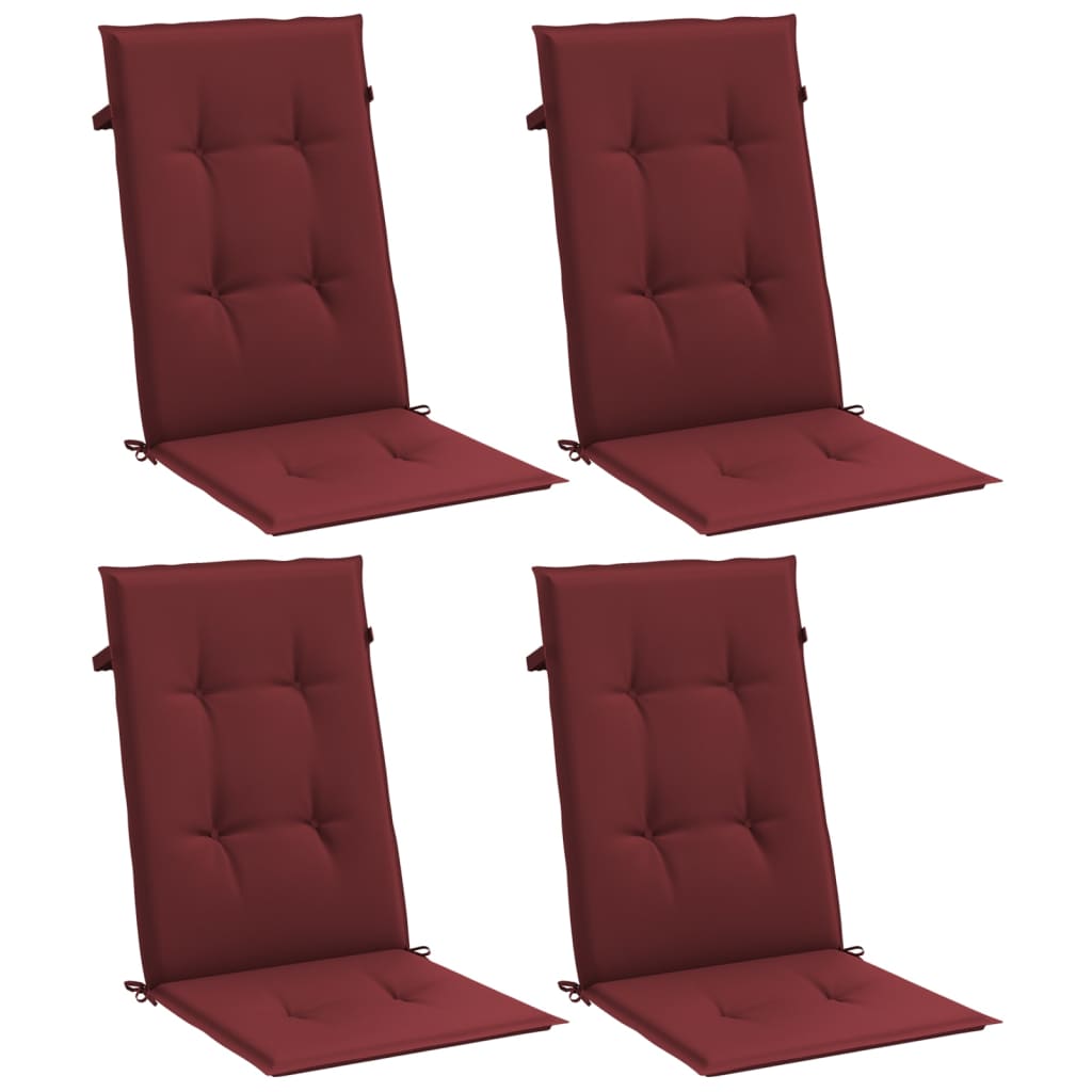 Vidaxl CHAIR CUSHIOUNS 4 ST HËLLEKT 120X50X4 CM FEBRED WINE RED