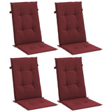 Cojines de silla de Vidaxl 4 st alto en la parte posterior 120x50x4 cm de tela mixta rojo