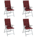 Cojines de silla de Vidaxl 4 st alto en la parte posterior 120x50x4 cm de tela mixta rojo