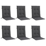 Vidaxl Stull Këssen 6 PC niddereg zréck 100x50x4 cm Stoff gemëscht Anthracit