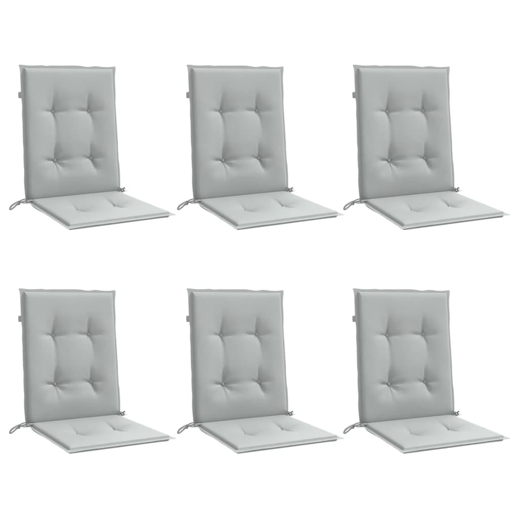 Coussins de chaise vidaxl 6 pcs bas arrière 100x50x4 cm gris clair