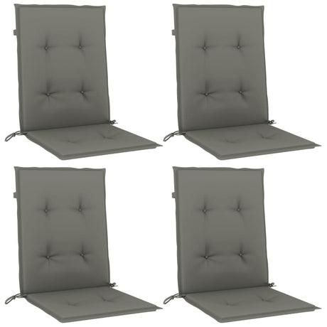 Vidaxl stoelkussens 4 st lage rug 100x50x4 cm stof donkergrijs