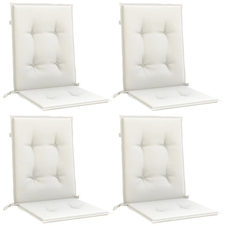Vidaxl stoelkussens 4 st lage rug 100x50x4 cm stof gemêleerd crème
