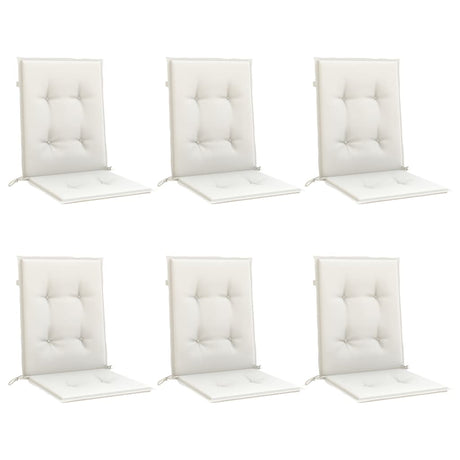 Vidaxl stoelkussens 6 st lage rug 100x50x4 cm stof gemêleerd crème
