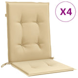 BIDAXL -stol kuddar 4 st låg rygg 100x50x4 cm tyg blandat beige