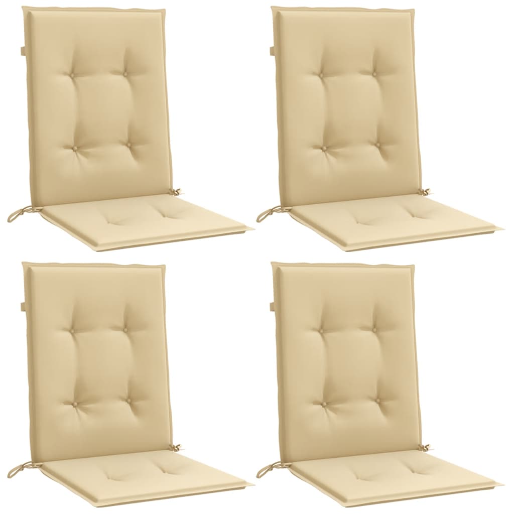 BIDAXL -stol kuddar 4 st låg rygg 100x50x4 cm tyg blandat beige