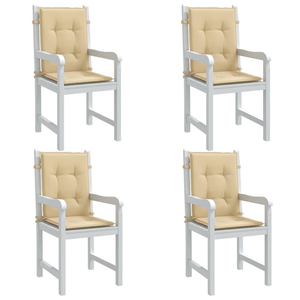 Cojines de silla Vidaxl 4 pcs Back 100x50x4 CM Fabric Beige