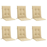 Vidaxl stoelkussens 6 st lage rug 100x50x4 cm stof gemêleerd beige