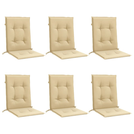 Vidaxl stoelkussens 6 st lage rug 100x50x4 cm stof gemêleerd beige