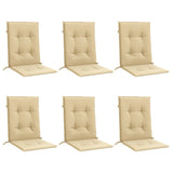 VIDAXL -Stuhlkissen 6 Stcs Low Rücken 100x50x4 cm Stoff gemischt Beige