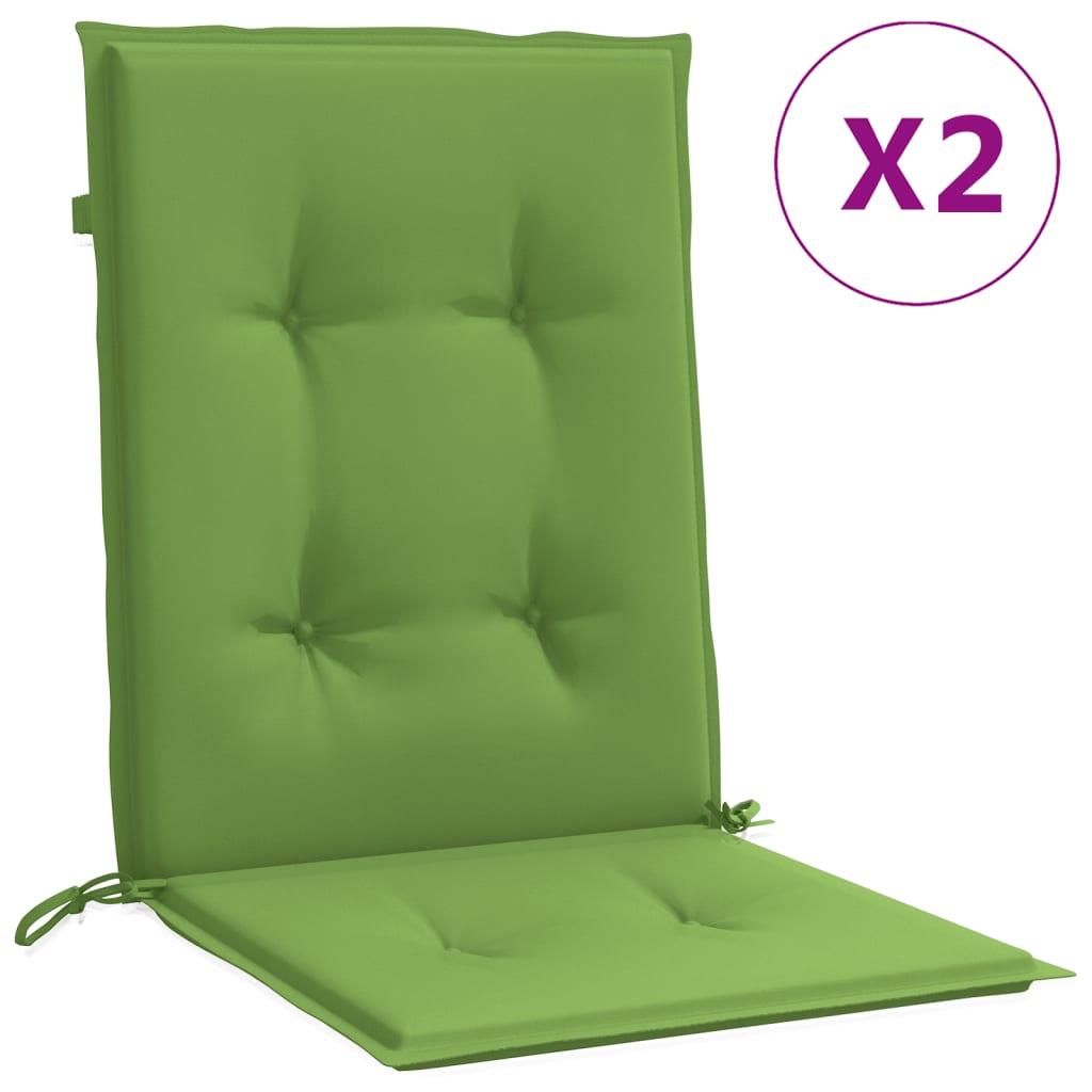 Cuscini da sedia Vidaxl 2 pezzi Bassdo schiena 100x50x4 cm Verde miscelato