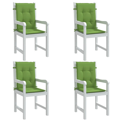 Vidaxl stoelkussens 4 st lage rug 100x50x4 cm stof gemêleerd groen