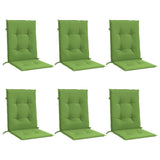 Coussins de chaise vidaxl 6 pcs bas dos 100x50x4 cm en tissu vert mélangé