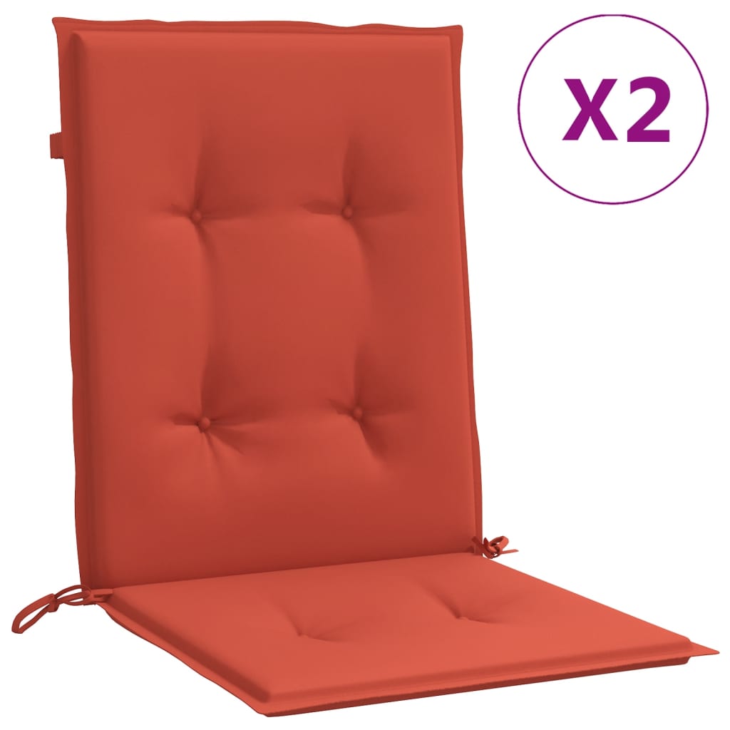 Cojines de silla Vidaxl 2 pcs Back 100x50x4 CM Fabric Rojo