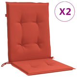 Cojines de silla Vidaxl 2 pcs Back 100x50x4 CM Fabric Rojo