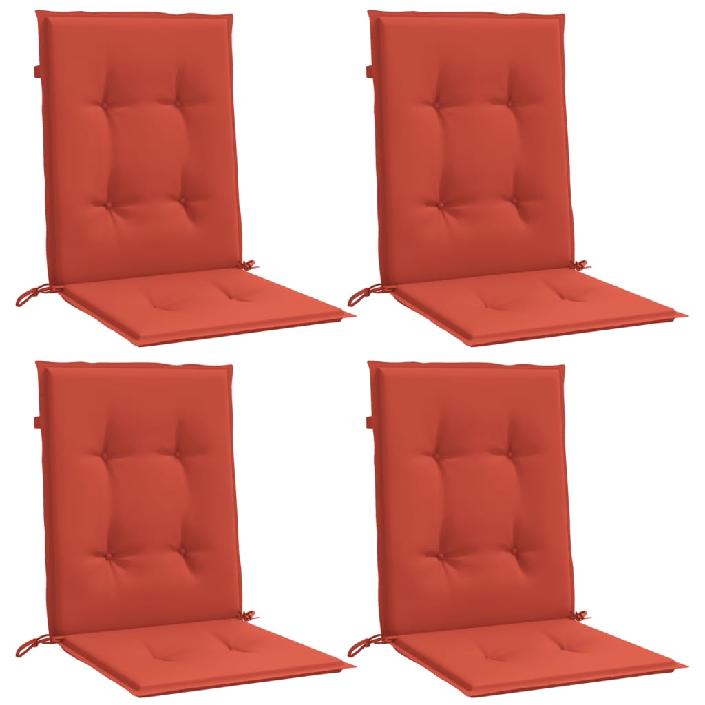 Coussins de chaise vidaxl 4 pcs bas dos 100x50x4 cm de tissu rouge mélangé