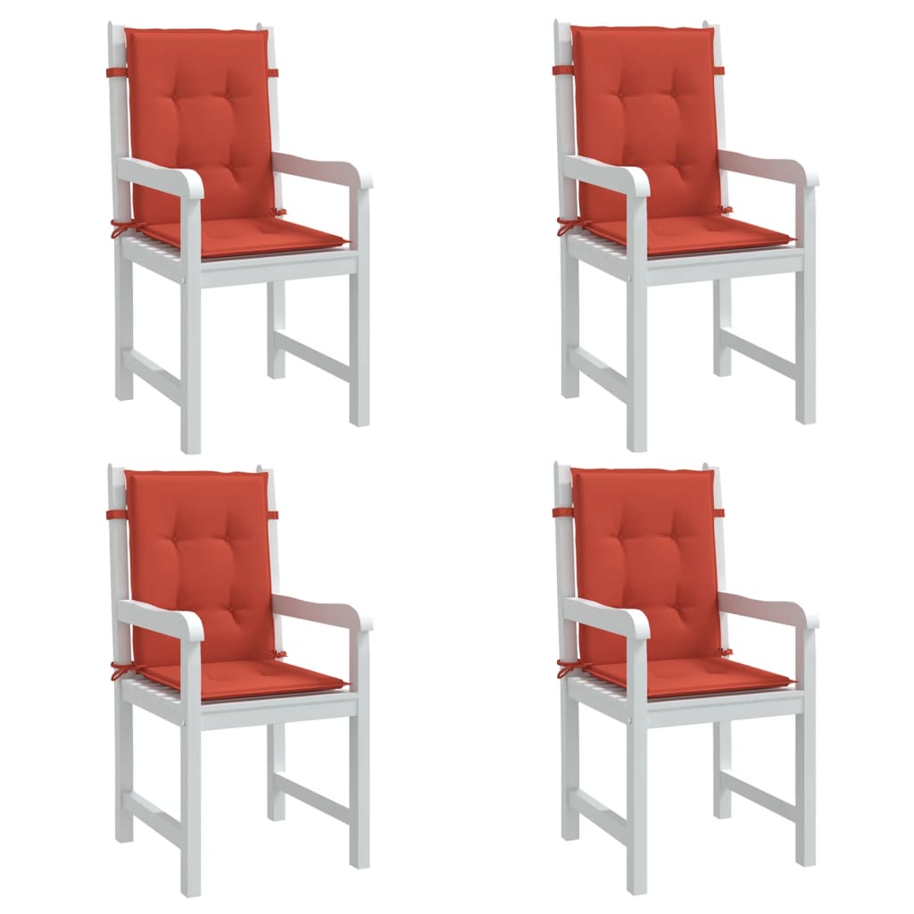 Cojines de silla Vidaxl 4 PCS Back 100x50x4 CM Fabric Rojo