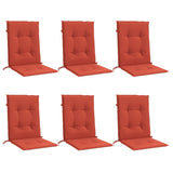 Cojines de silla Vidaxl 6 PCS Back 100x50x4 CM Fabric Rojo