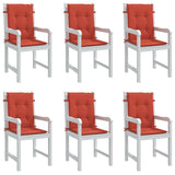 Cojines de silla Vidaxl 6 PCS Back 100x50x4 CM Fabric Rojo