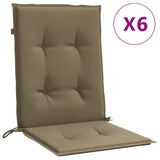 Vidaxl stolputer 6 stk korsrygg 100x50x4 cm stoff Mixed Taupe