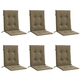 Coussins de chaise vidaxl 6 pcs bas arrière 100x50x4 cm tissu mélangé taupe