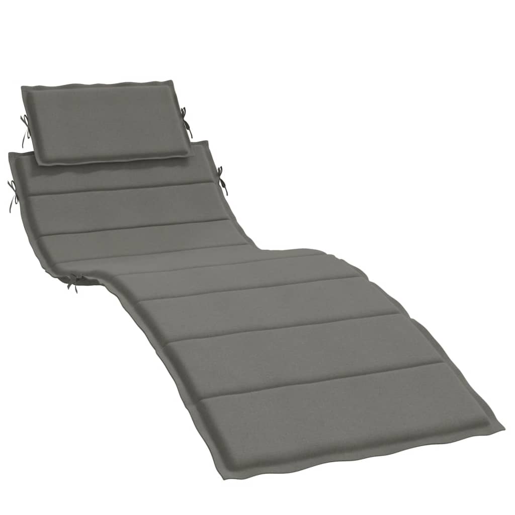 Vidaxl Lounger Kissen 186x58x3 cm Stoff gemischt dunkelgrau