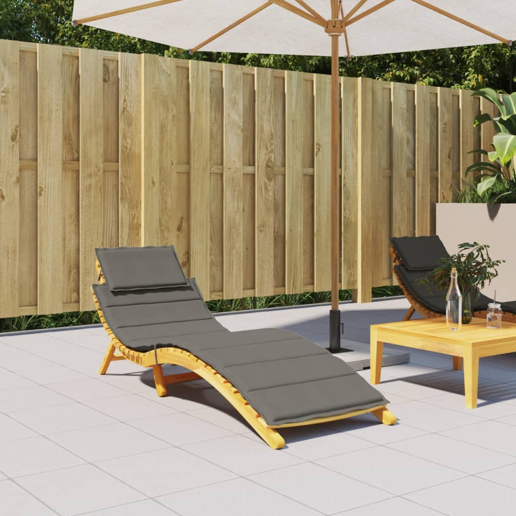 Vidaxl Lounger Kissen 186x58x3 cm Stoff gemischt dunkelgrau