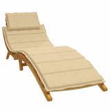 Vidaxl Lounger poduszka 186x58x3 cm Mieszana beżowa tkanina