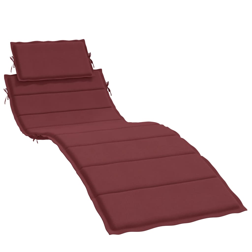 Vidaxl Lounger Cushion 186x58x3 cm tyg blandat vinrött