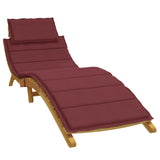 Vidaxl Lounger polštář 186x58x3 cm tkanina smíšená víno červená