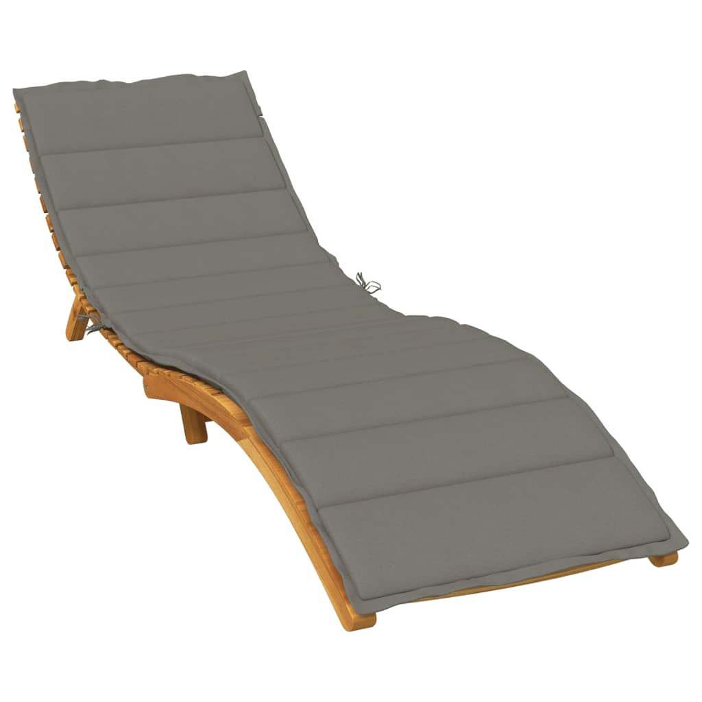 Vidaxl Lounger Cushion 200x50x4 cm tissu mixte gris foncé