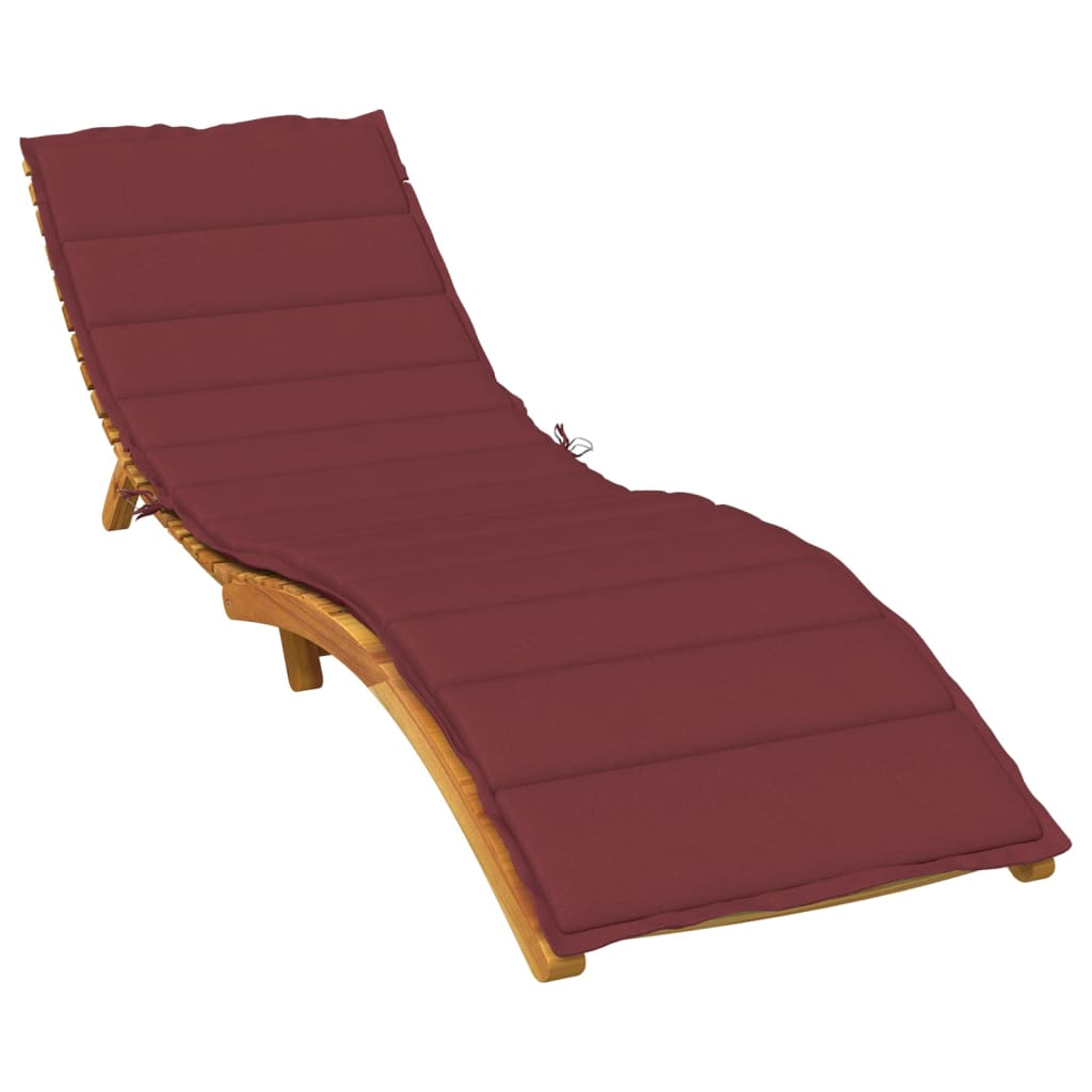 Vidaxl Lounger Cushion 200x50x4 cm tyg blandat vinrött