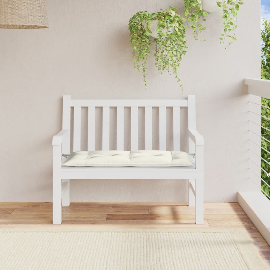 VIDAXL Garden Bench blazina 100x50x7 cm tkanina mešana smetana -barvna