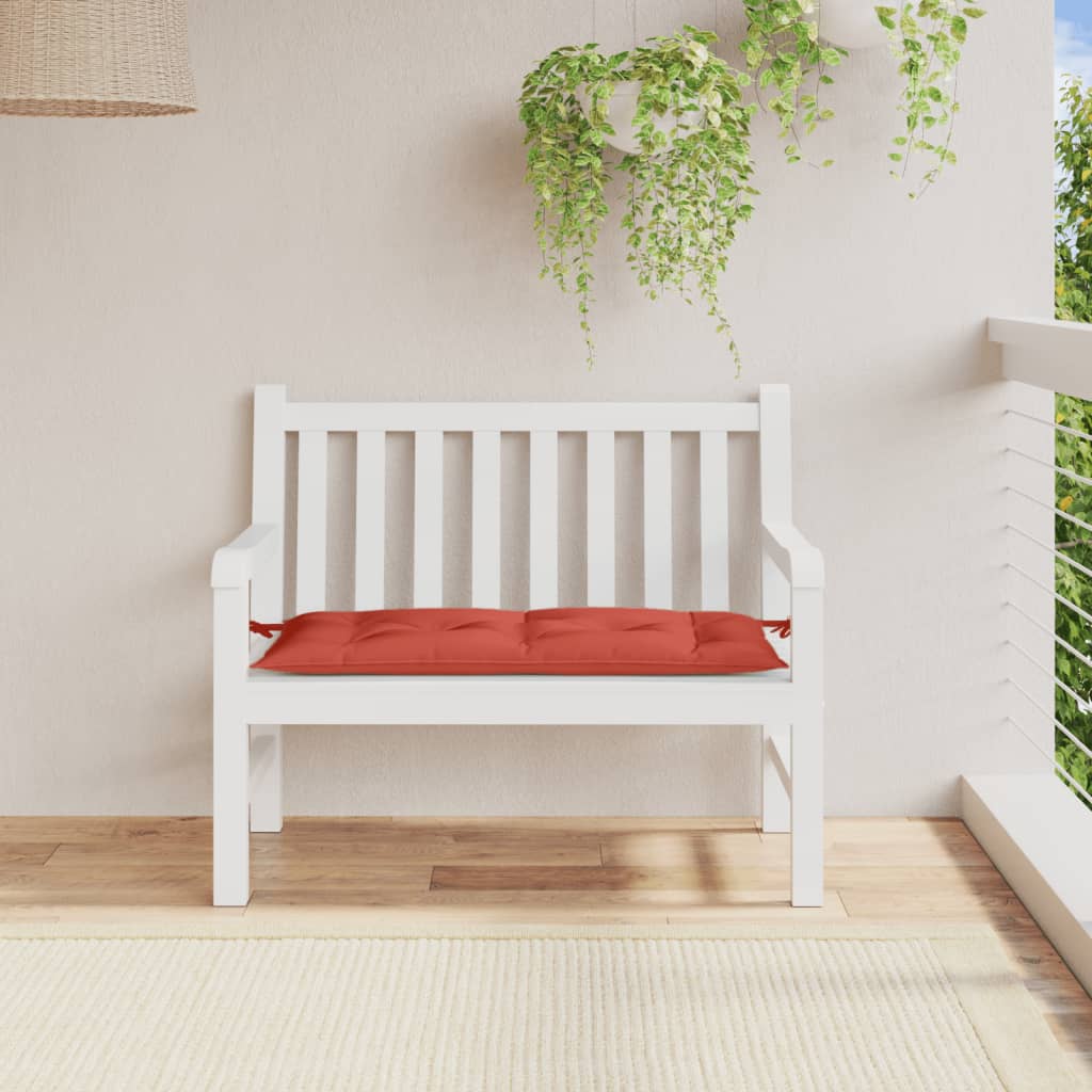 Vidaxl Garden Bench Cushion 100x50x7 cm tyg blandat rött