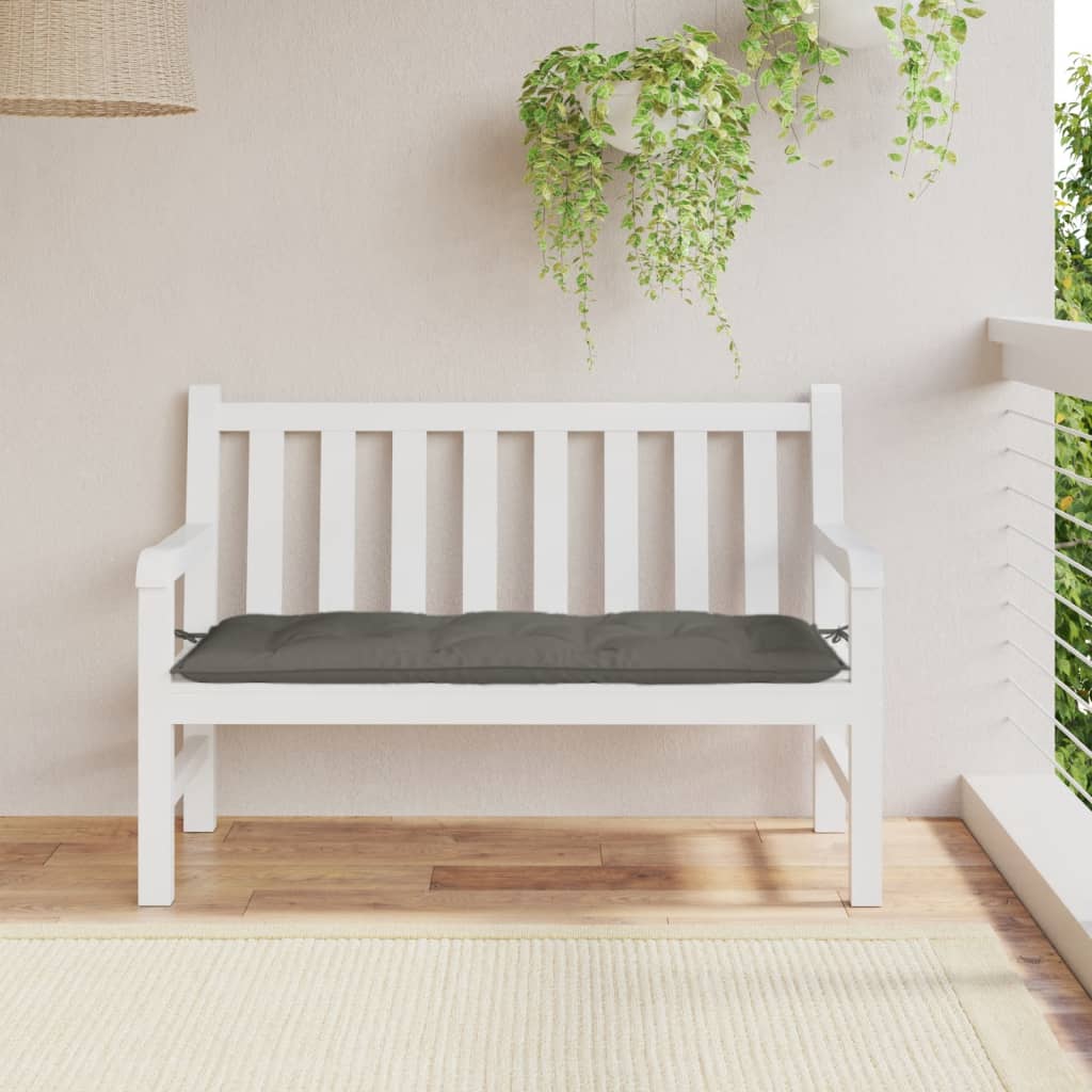 Vidaxl Garden Bench Cushion 120x50x7 cm tyg blandad mörkgrå