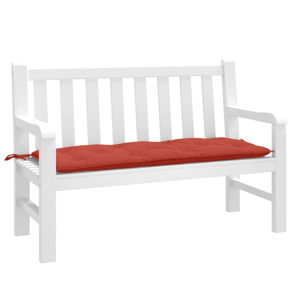 VIDAXL Garden Bench blazina 120x50x7 cm tkanina mešano rdeča