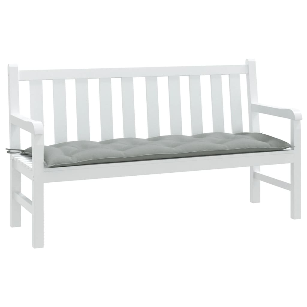 Vidaxl Garden Bench Pushion 150x50x7 cm Stof blandet lysegrå