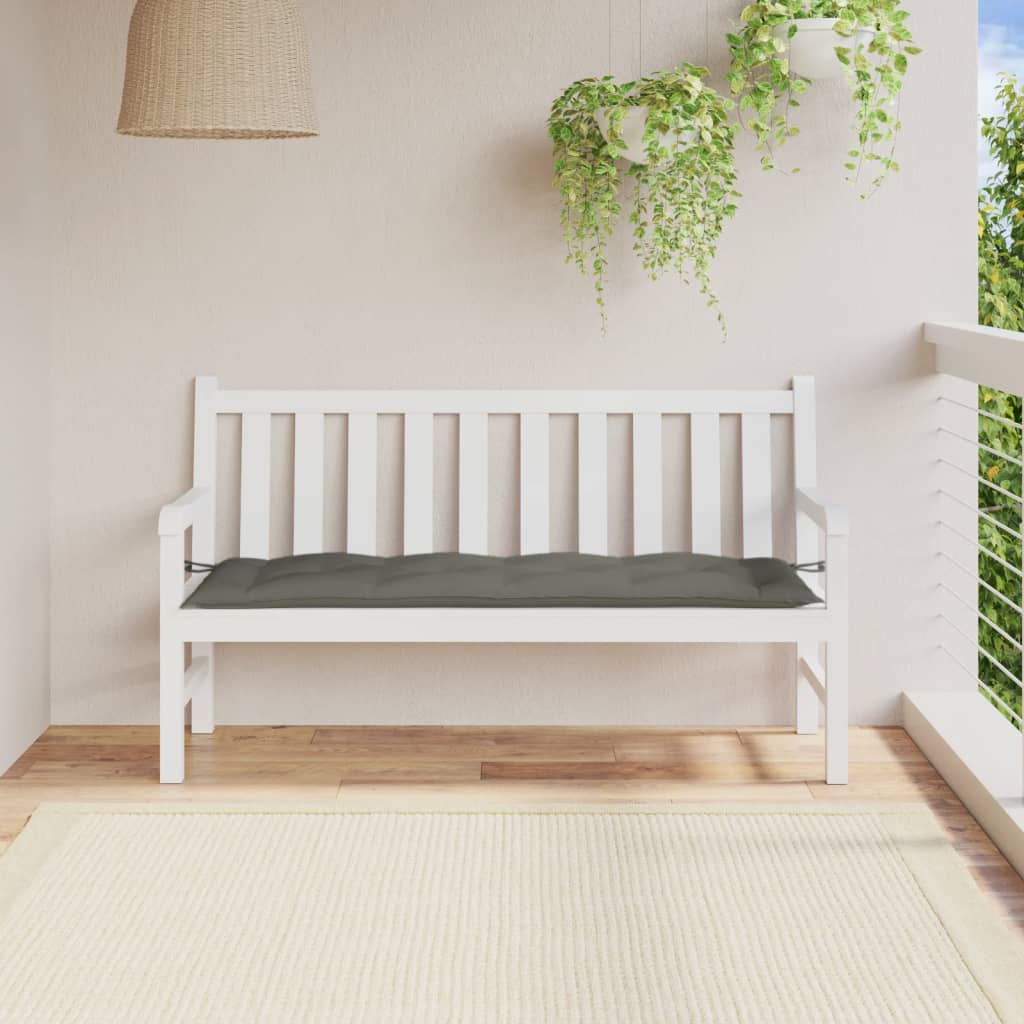 Vidaxl Garden Bench Cushion 150x50x7 cm tessuto misto grigio scuro